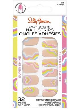 Sally Hansen Pink Multicolor Wave Nail Strips - Salon Effects